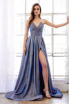 Andrea & Leo CDA0734 Sexy Glitter Long Prom Dress Sapphire