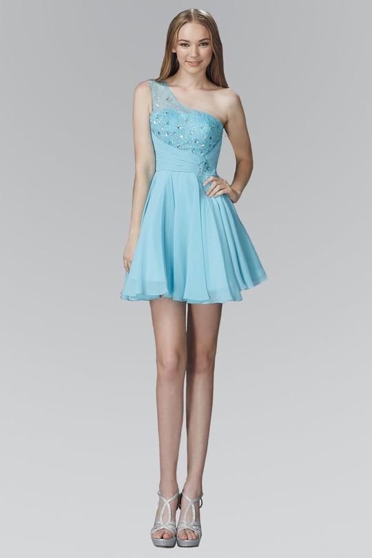 Blue Beaded Asymmetric Prom Short Dress Homecoming for $89.99 – The ...