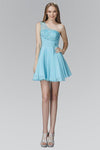 Beaded Asymmetric Prom Short Dress Homecoming - The Dress Outlet Elizabeth K