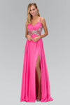 Beaded Chiffon Long Prom Dress Formal - The Dress Outlet Elizabeth K