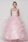 Beaded Gown with Horsehair Layered Flower Girl Dress - The Dress Outlet Cinderella Couture