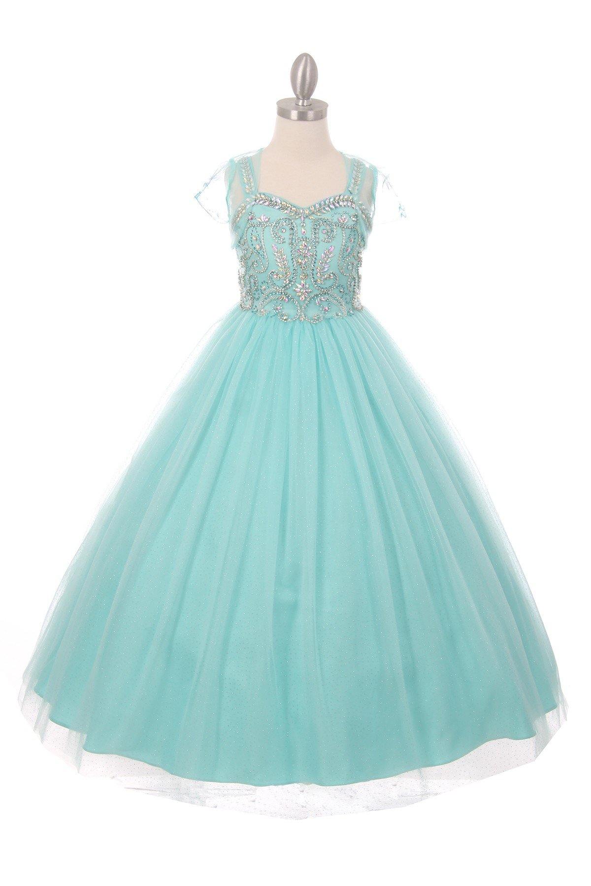 Beaded Gown with Shrug Flower Girl Dress - The Dress Outlet Cinderella Couture