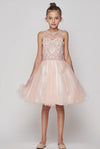 Beaded Sequin Short Flower Girl Dress - The Dress Outlet Cinderella Couture