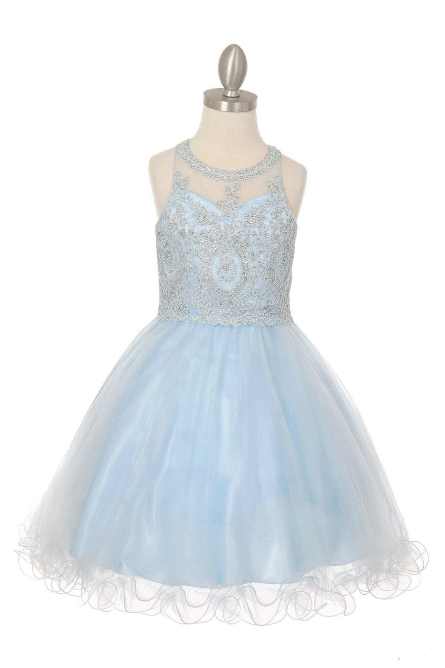 Beaded Sequin Short Flower Girl Dress - The Dress Outlet Cinderella Couture