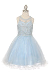 Beaded Sequin Short Flower Girl Dress - The Dress Outlet Cinderella Couture