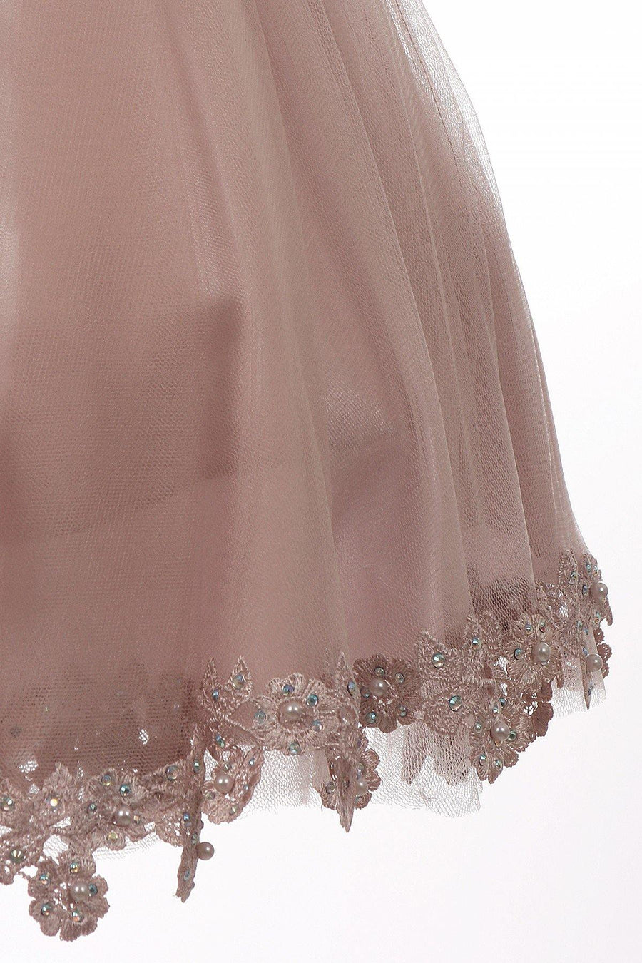 Beaded Sequin Short Flower Girl Dress - The Dress Outlet Cinderella Couture