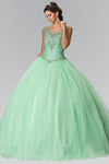 Beads Embellished Long Quinceanera Dress - The Dress Outlet Elizabeth K