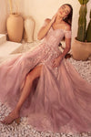 Prom Dresses Glitter Beaded Formal Prom Long Dress Dusty Mauve