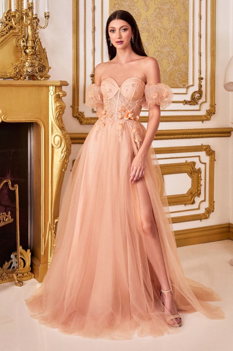 Sexy Strapless A Line Long Prom Gown - The Dress Outlet Blush