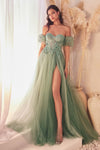 Sexy Strapless A Line Long Prom Gown - The Dress Outlet Sage