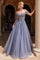 Formal Dresses Off Shoulder Ball Gown Smoky Blue