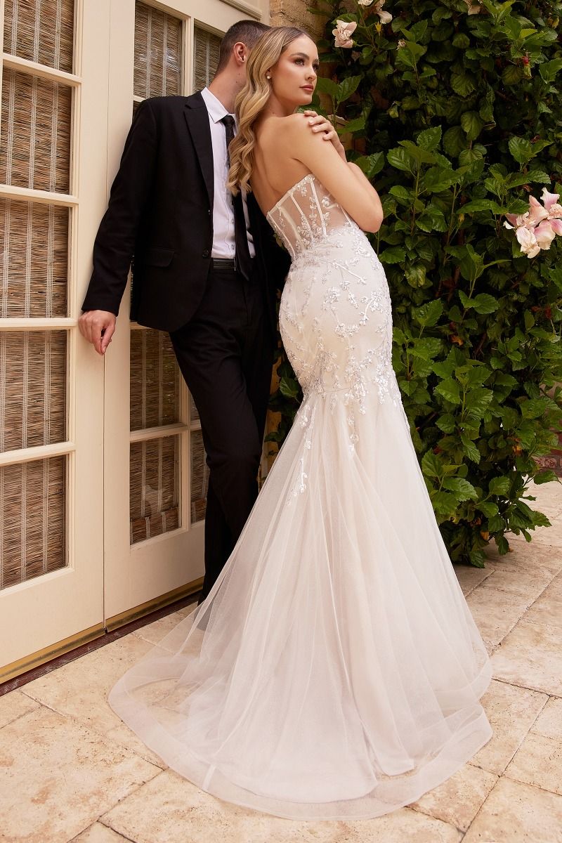 Wedding Dresses Long Mermaid Sequin Wedding Dress French White