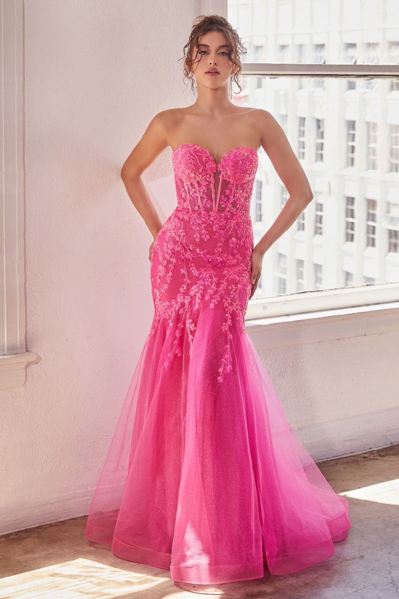 Prom Dresses Long Glitter Sequin Formal Prom Dress Hot Pink