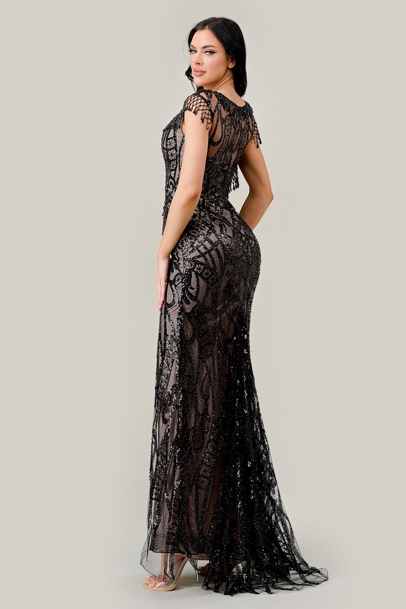 Prom Dresses Sequin Formal Prom Long Dress Black