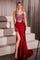 Prom Dresses Fitted Slit Long Formal Prom Dress Red