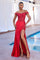 A Line Off Shoulder Sexy Long Prom Dress Red