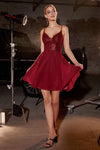 Cocktail Dresses Glitter Beaded Cocktail Short Dress Burgundy