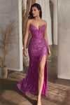 Prom Dresses Formal Prom Sequin Long Dress Amethyst