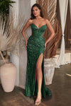 Prom Dresses Formal Prom Sequin Long Dress Emerald