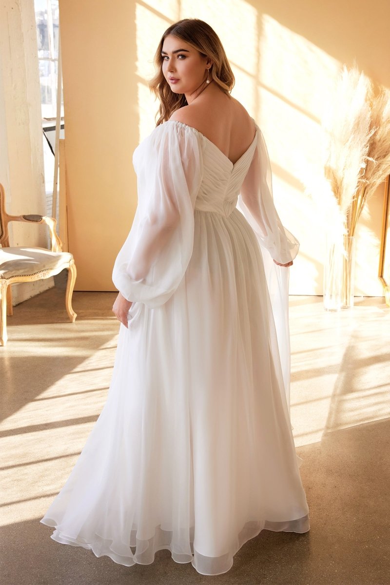 Wedding Dresses Long Plus Size A Line Wedding Dress Off White