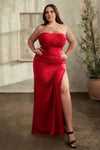 Plus Size Dresses Fitted Plus Size Formal Prom Long Dress Red