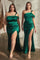 Plus Size Dresses Front Knot Plus Size Formal Prom Long Dress Emerald