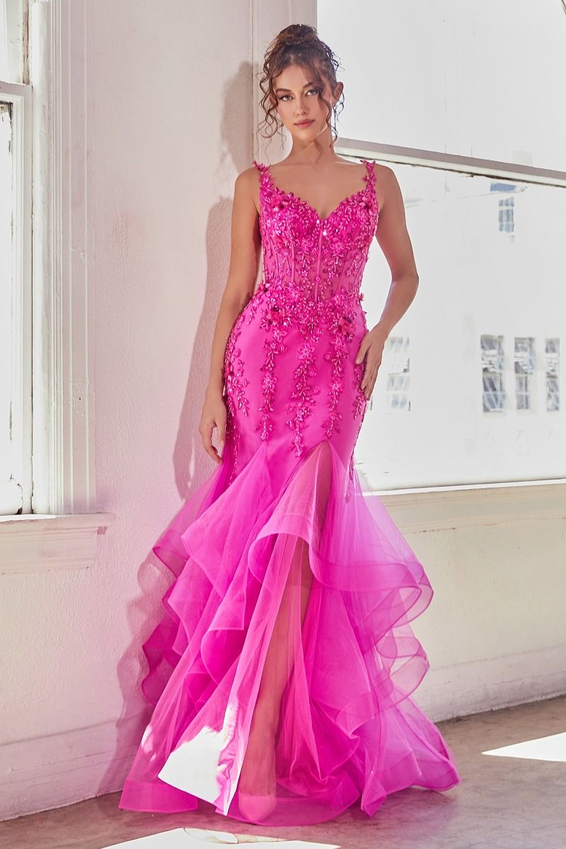 Prom Dresses Mermaid Prom Long Dress Fuchsia