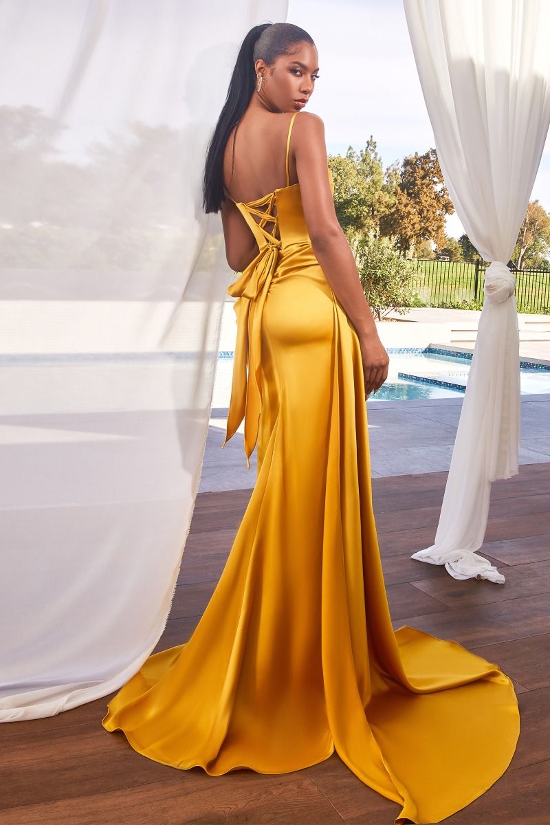 Prom Dresses Beaded Fitted Formal Prom Long Dress Marigold