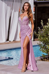 Prom Dresses Long Glitter Formal Prom Fitted Dress Pink