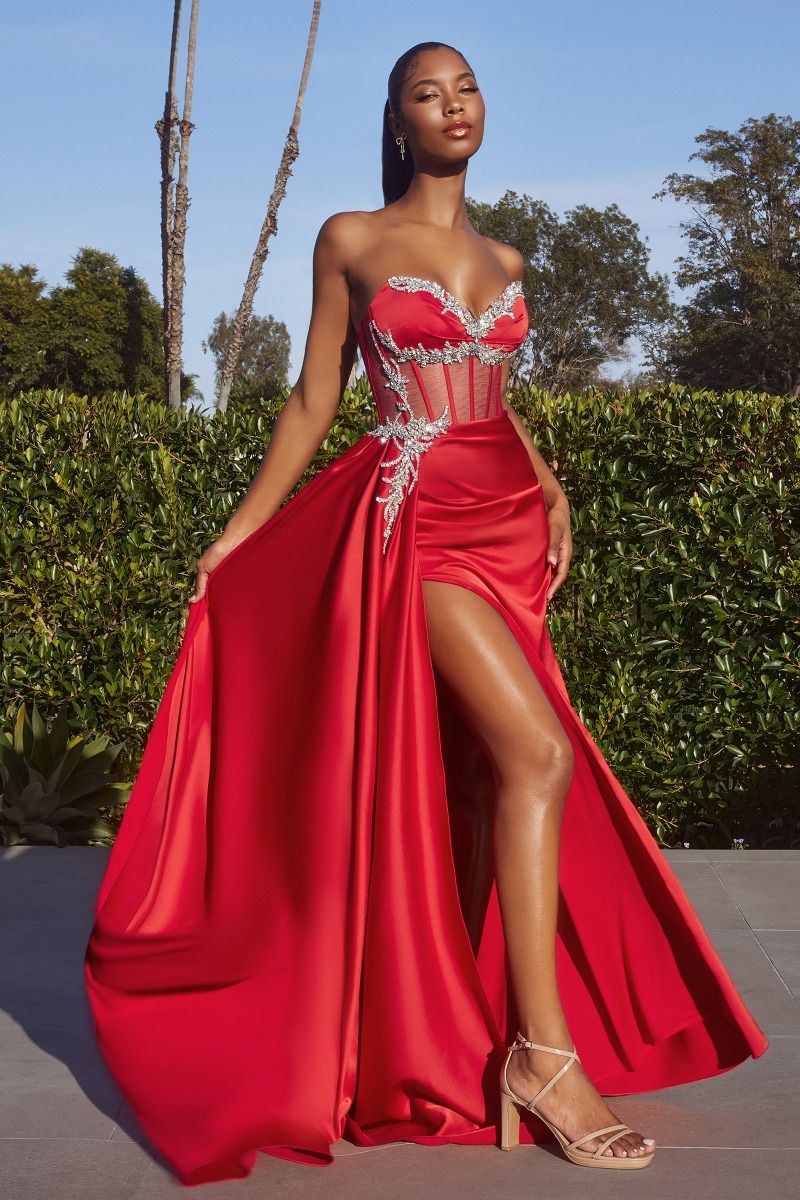 Prom Dresses Long Beaded Formal Prom Dress Red