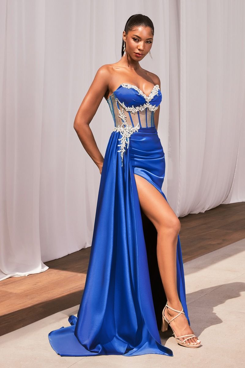 Prom Dresses Long Beaded Formal Prom Dress Royal