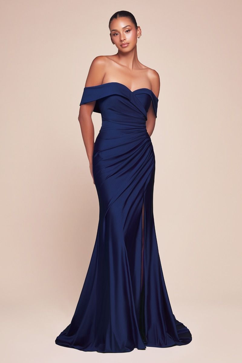 Prom Dresses Long Formal Fitted Evening Plus Size Dress  Navy