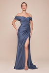 Prom Dresses Long Formal Fitted Evening Plus Size Dress  Smoky Blue