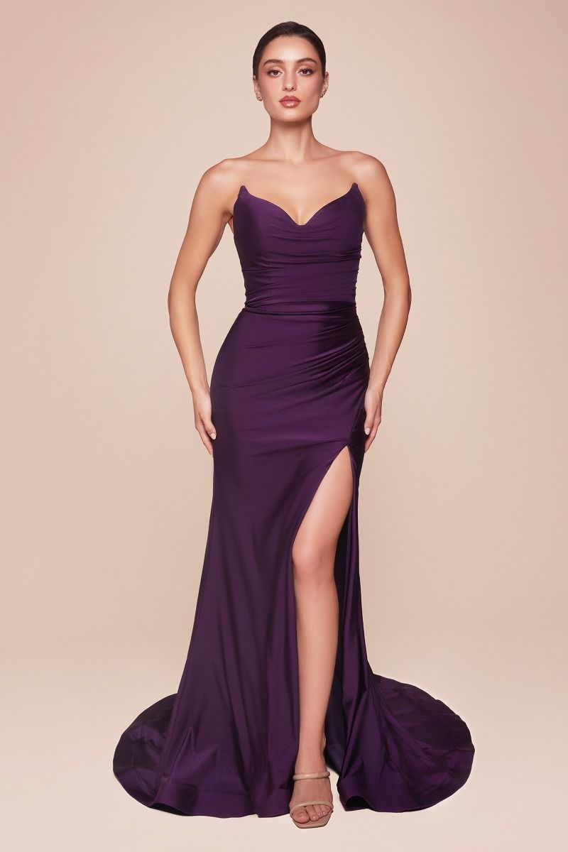 Prom Dresses Long Fitted Formal Prom Dress Eggplant