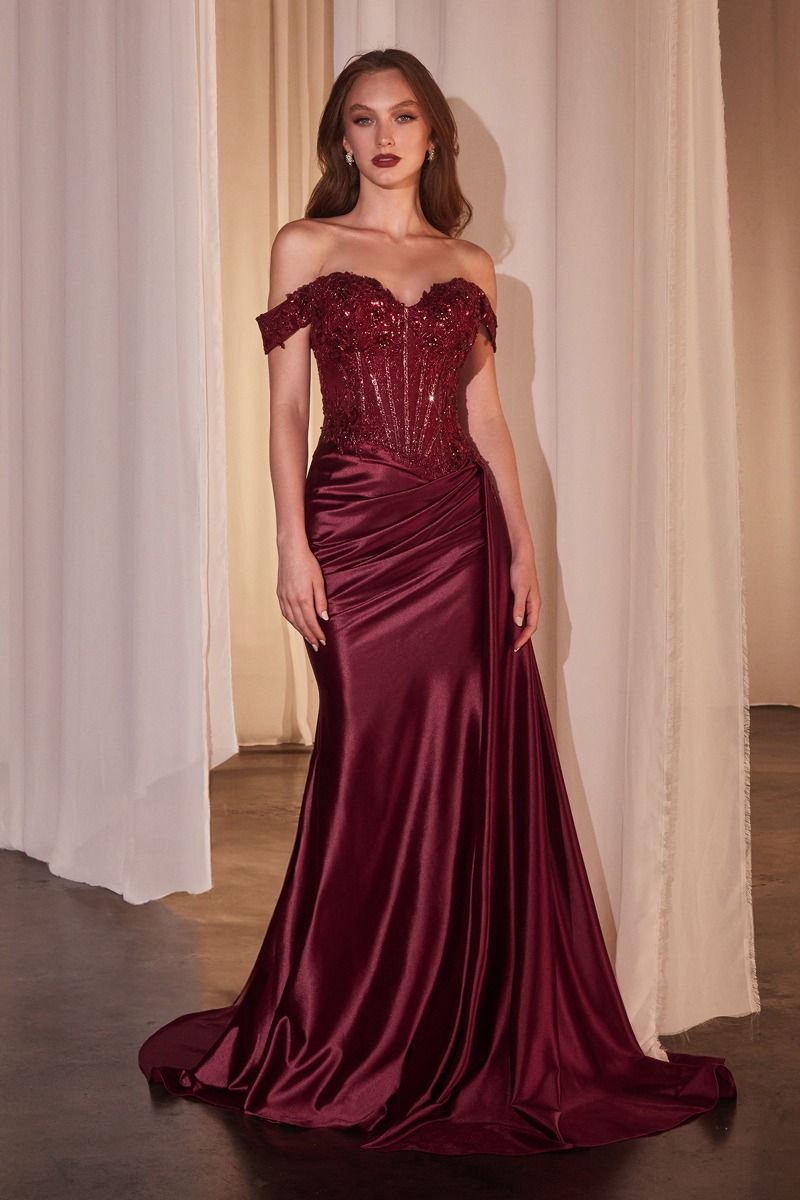 Prom Dresses Long Fitted Prom Formal Dress Burgundy