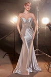 Prom Dresses Long Fitted Prom Gown Silver