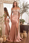 Prom Dresses Long Beaded Fringe Formal Prom Dress Rose Gold