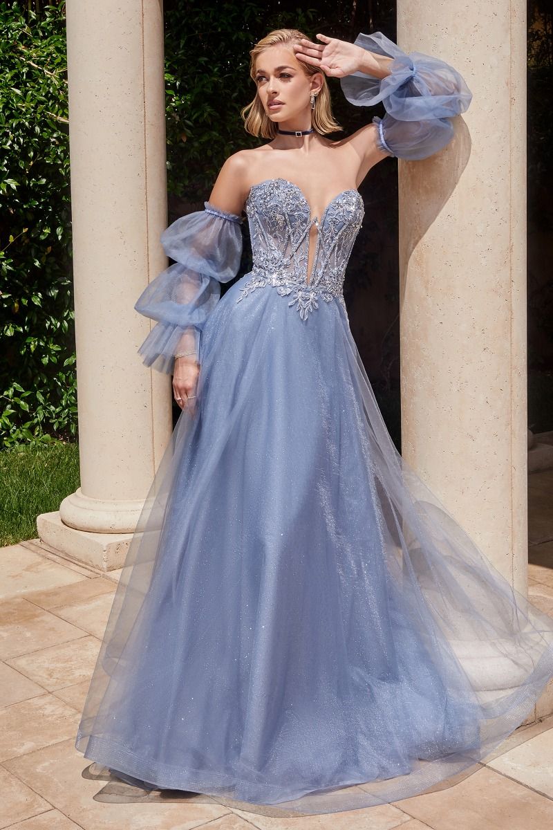 Prom Dresses A Line Formal Long Prom Gown Azure