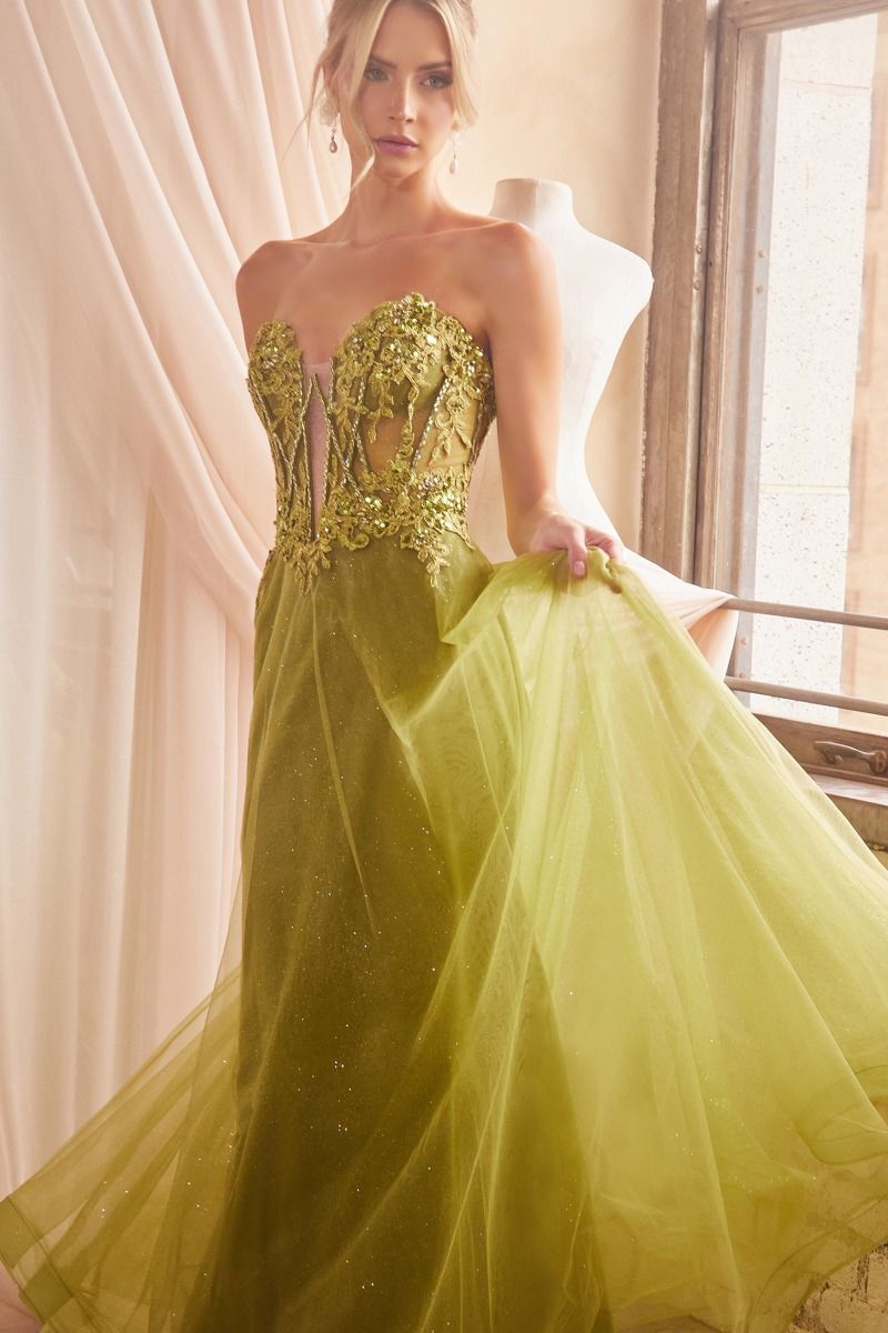 Prom Dresses A Line Formal Long Prom Gown Greenery