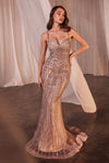 Prom Dresses Beaded Long Prom Dress Rose Champagne