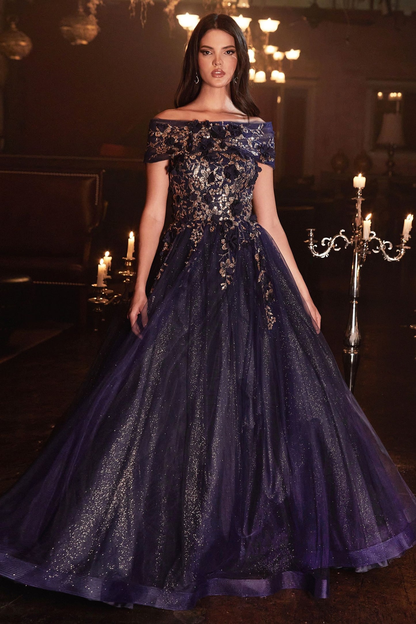 Cinderella Divine CD955 Navy Gold 14  Sale