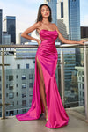 Cinderella Divine CDS411 Strapless Long Sexy Prom Satin Dress