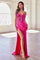 Prom Dresses Long Formal Glitter Satin Mermaid Prom Dress Fuchsia