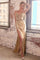 Prom Dresses Long Formal Glitter Satin Mermaid Prom Dress Gold