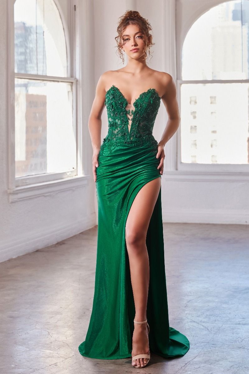 Prom Dresses Fitted Long Prom Gown Emerald