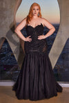 Plus Size Dresses Plus Size Long Mermaid Prom Fitted Dress Black