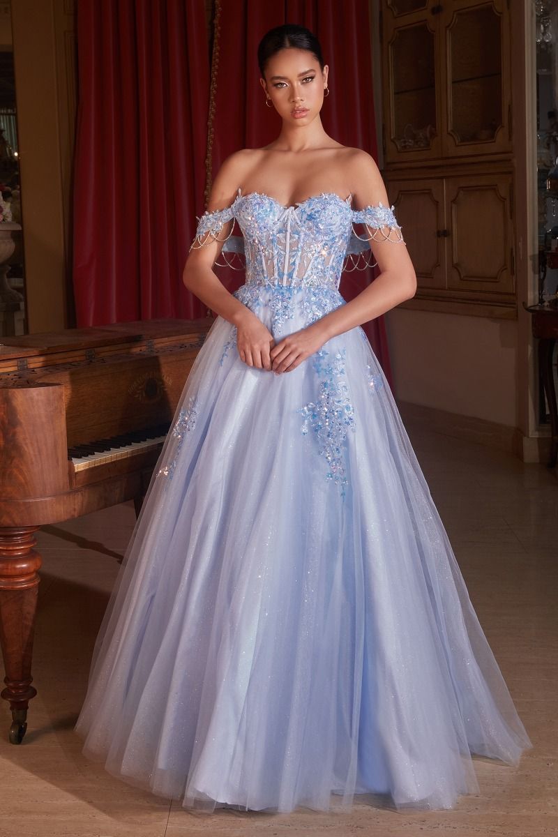 Prom Dresses A Line Long Prom Ball Gown Lt Blue