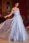 Prom Dresses A Line Long Prom Ball Gown Lt Blue