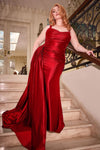 Plus Size Dresses Plus Size Fitted Long Stretch Prom Gown Red