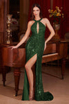 Prom Dresses Long Sequin Fitted Prom Gown Emerald